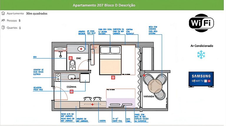 Flat em Muro Alto - Porto de Galinhas - MAKIA D207 - By Anfi