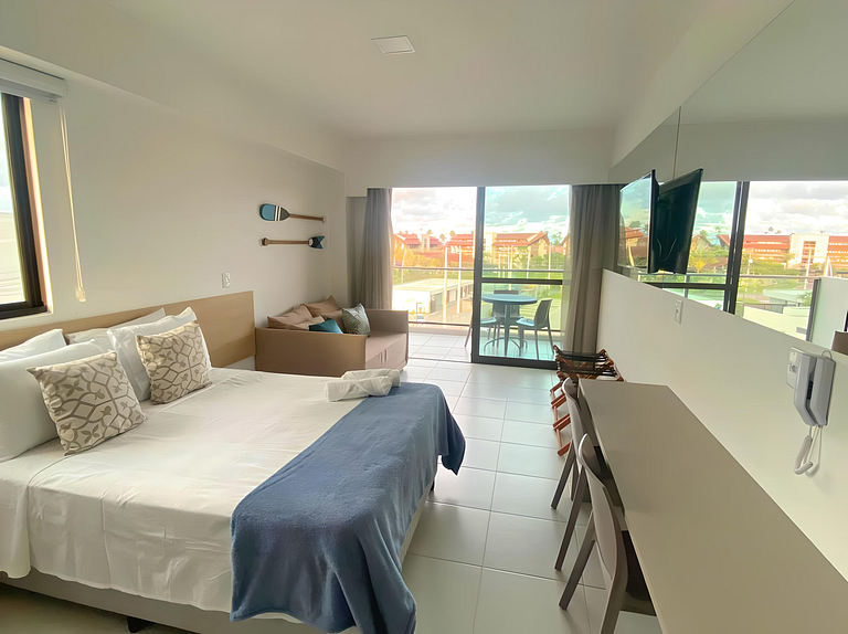 Flat Charmoso e Completo em Muro Alto - Makia B303 - Porto d