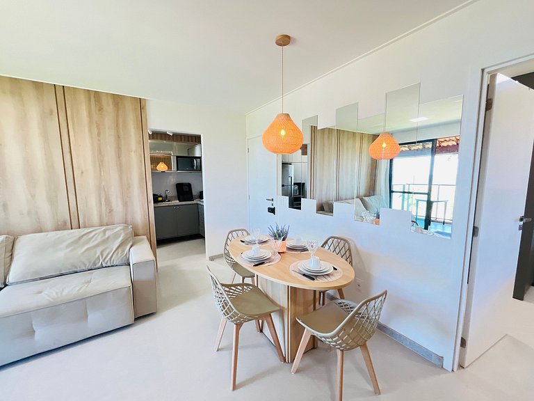 3Qts Pé na Areia c/ Vista Mar em Muro Alto | Itah I301 - By