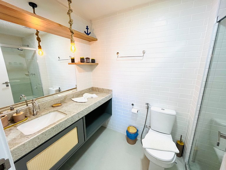3Qts Pé na Areia c/ Vista Mar em Muro Alto | Itah I301 - By