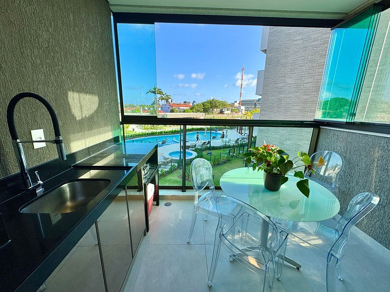 Lindo Flat 2Qt com Vista | Beach Class Summer A117 - By Anfi