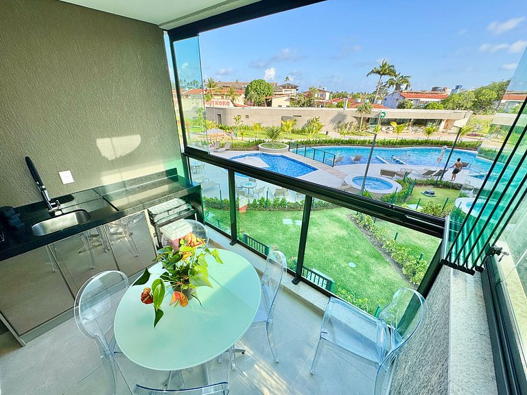 Lindo Flat 2Qt com Vista | Beach Class Summer A117 - By Anfi