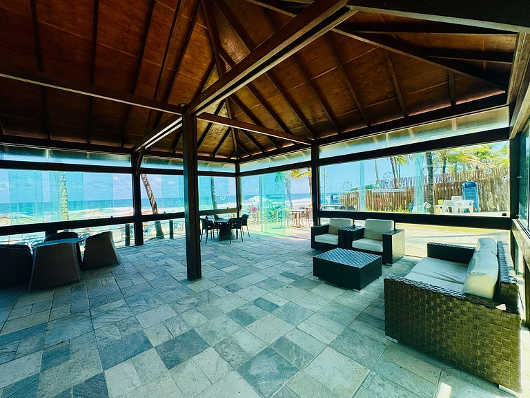 Flat c/ Vista da Piscina na Beira-Mar de Muro Alto | Marulho