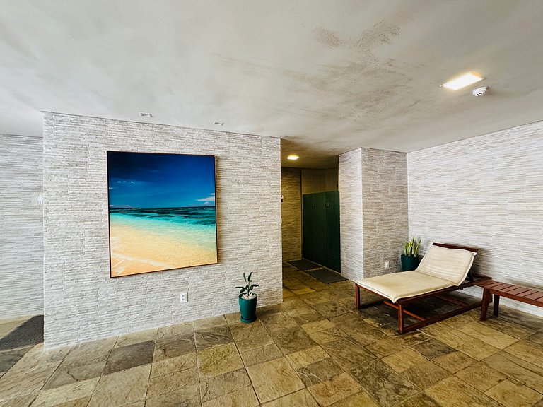Flat c/ Vista da Piscina na Beira-Mar de Muro Alto | Marulho