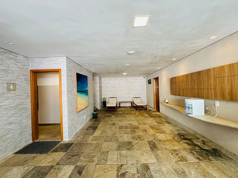Flat c/ Vista da Piscina na Beira-Mar de Muro Alto | Marulho