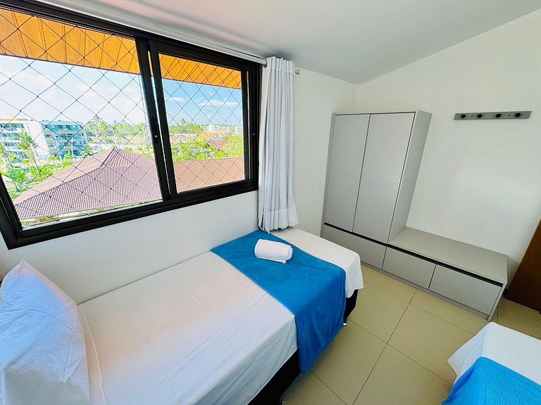 Lindo Apt 2Qts Pé na Areia em Muro Alto - Oka F406