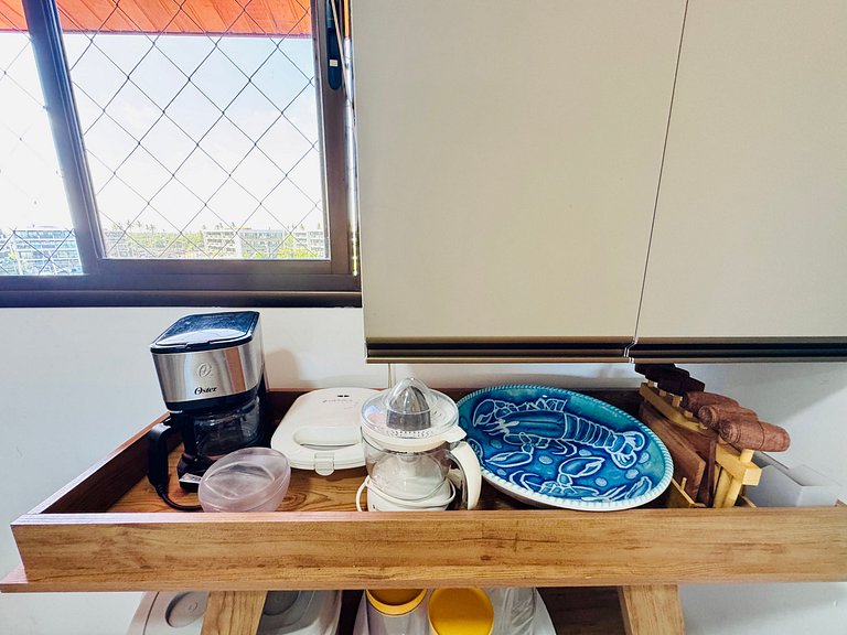 Lindo Apt 2Qts Pé na Areia em Muro Alto - Oka F406