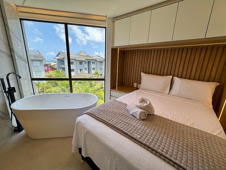 Exuberante flat 2Qts pé na areia | Cupe Suítes 212 - Porto d