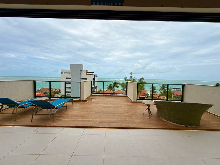 Apt a 20m da Mar! Rooftop com Piscina em Tamandaré | Maré Al