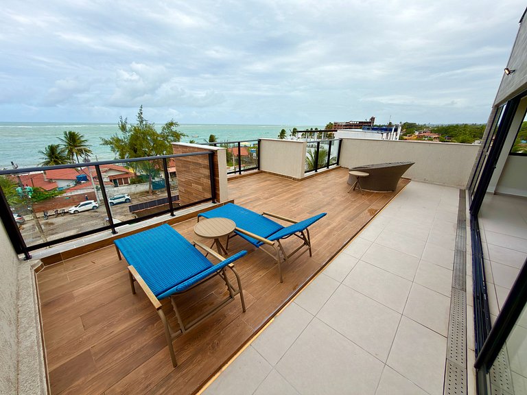 Apt a 20m da Mar! Rooftop com Piscina em Tamandaré | Maré Al