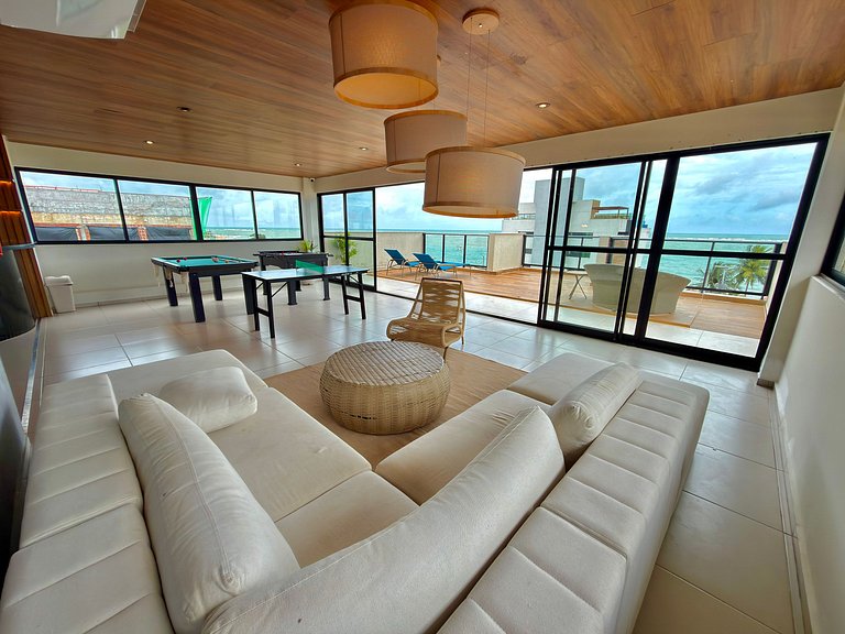 Apt a 20m da Mar! Rooftop com Piscina em Tamandaré | Maré Al