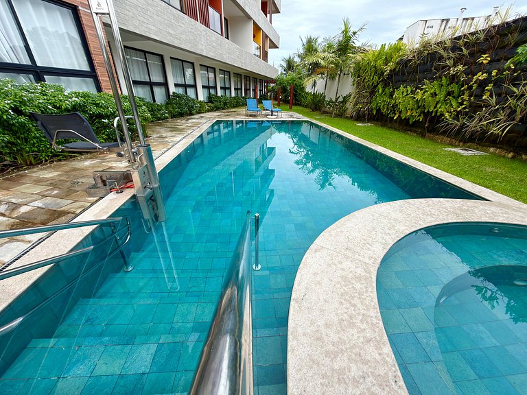 Apt a 20m da Mar! Rooftop com Piscina em Tamandaré | Maré Al