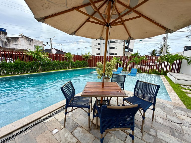 Apt a 20m da Mar! Rooftop com Piscina em Tamandaré | Maré Al