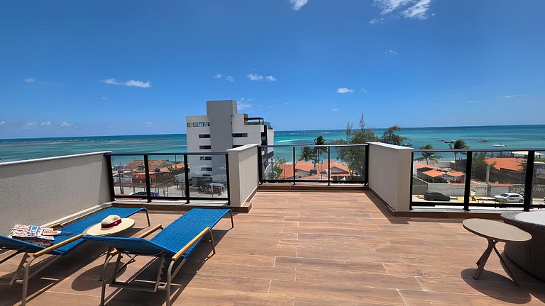 Apt a 20m da Mar! Rooftop com Piscina em Tamandaré | Maré Al