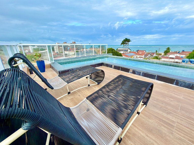 Apt a 50m da Mar! Rooftop com Piscina em Tamandaré | Miray 1