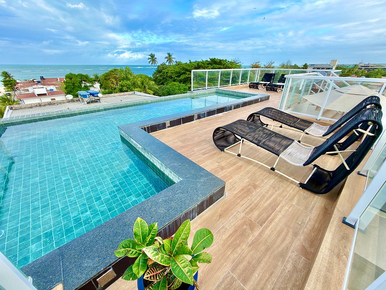 Apt a 50m da Mar! Rooftop com Piscina em Tamandaré | Miray 1
