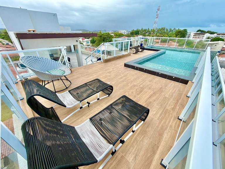 Apt a 50m da Mar! Rooftop com Piscina em Tamandaré | Miray 1