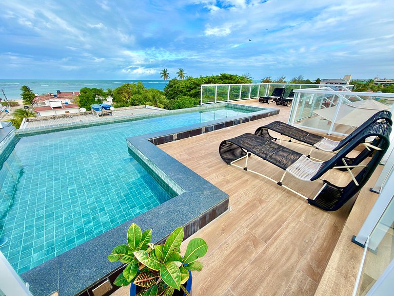 Apt a 50m da Mar! Rooftop com Piscina em Tamandaré | Miray 1