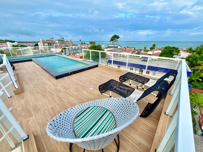 Apt a 50m da Mar! Rooftop com Piscina em Tamandaré | Miray 1