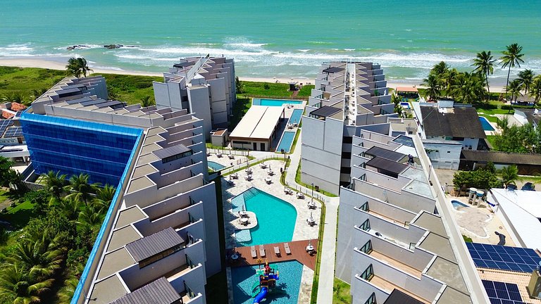 Flat Vista Mar c/ Cobertura Beira-Mar em Carneiros