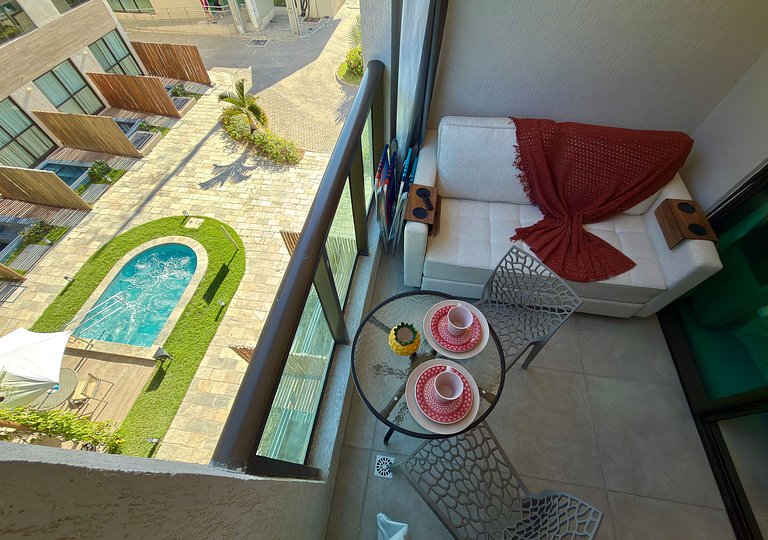 Apt c/ Varanda e Vista 300m do Mar | Max Carneiros F215 - By