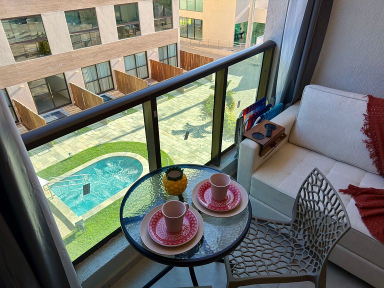 Apt c/ Varanda e Vista 300m do Mar | Max Carneiros F215 - By