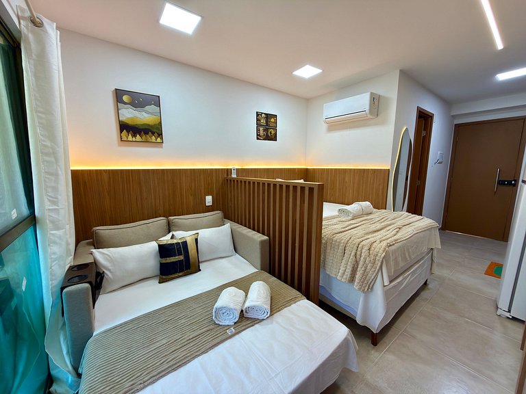 Apt c/ Varanda e Vista 300m do Mar | Max Carneiros F215 - By