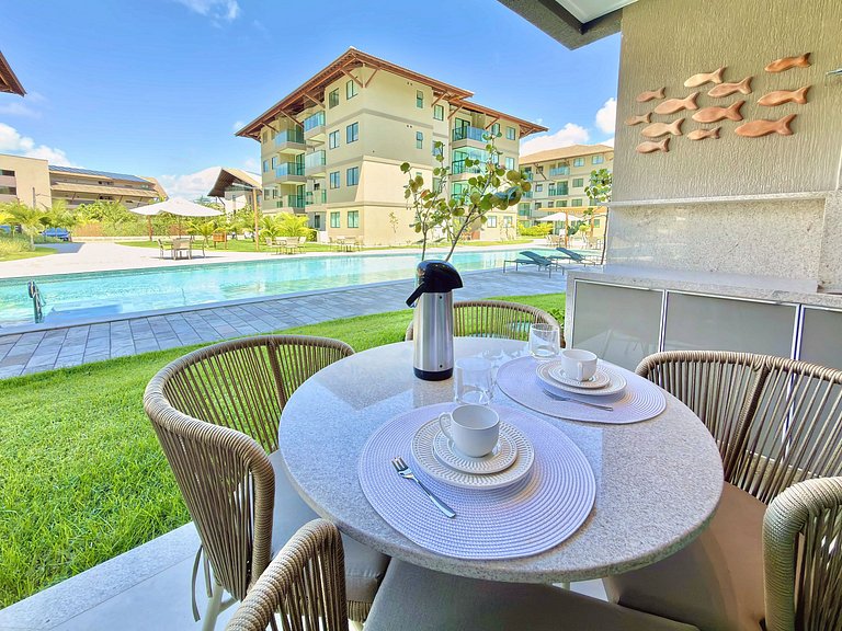 Térreo 2Qt Beira-Mar Vista Piscina |Muro Alto Itah E003 - By