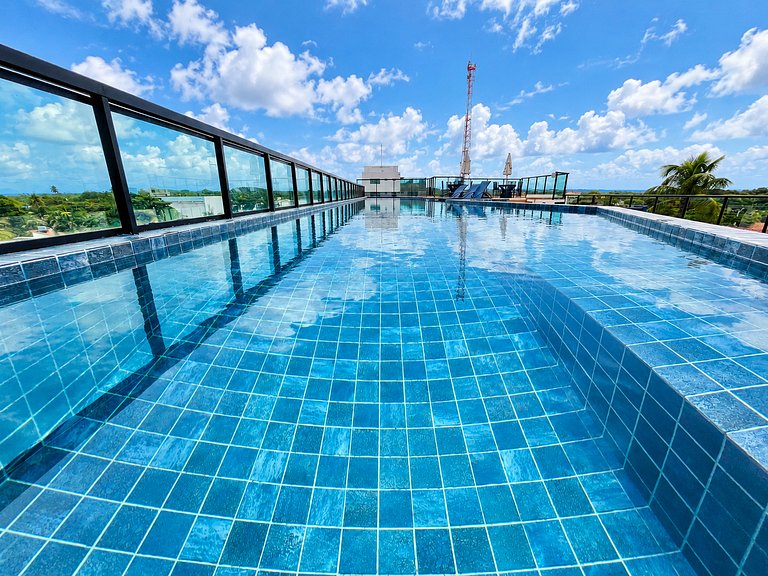 Flat 50m do Mar com Varanda e Rooftop em Maracaípe | Maraca