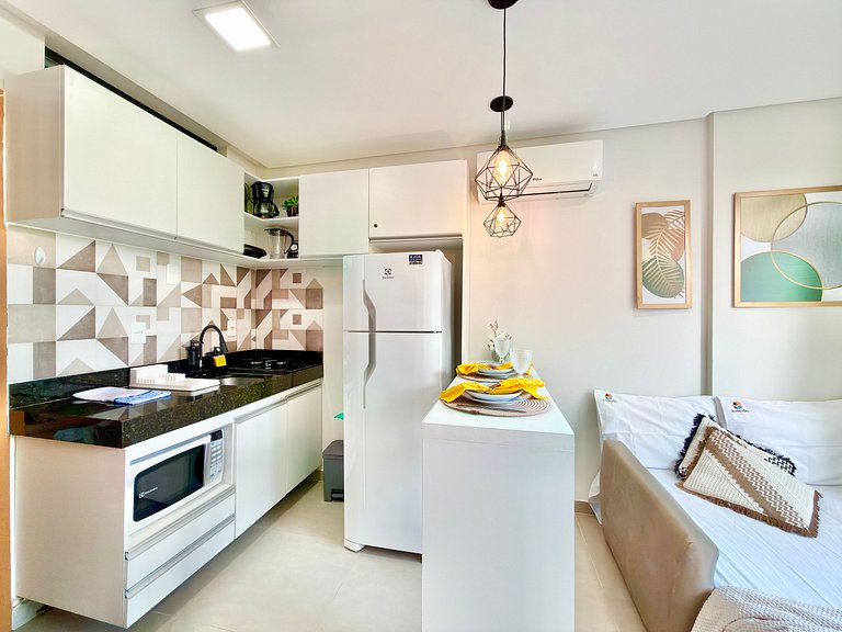 Flat 50m do Mar com Varanda e Rooftop em Maracaípe | Maraca