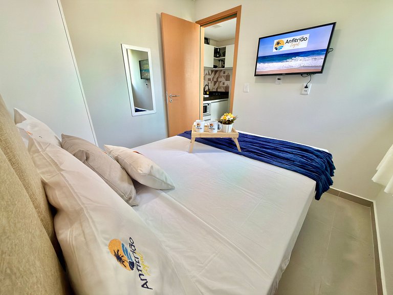 Flat 50m do Mar com Varanda e Rooftop em Maracaípe | Maraca