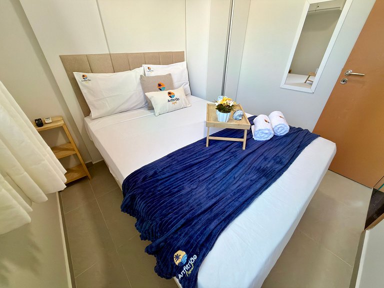 Flat 50m do Mar com Varanda e Rooftop em Maracaípe | Maraca