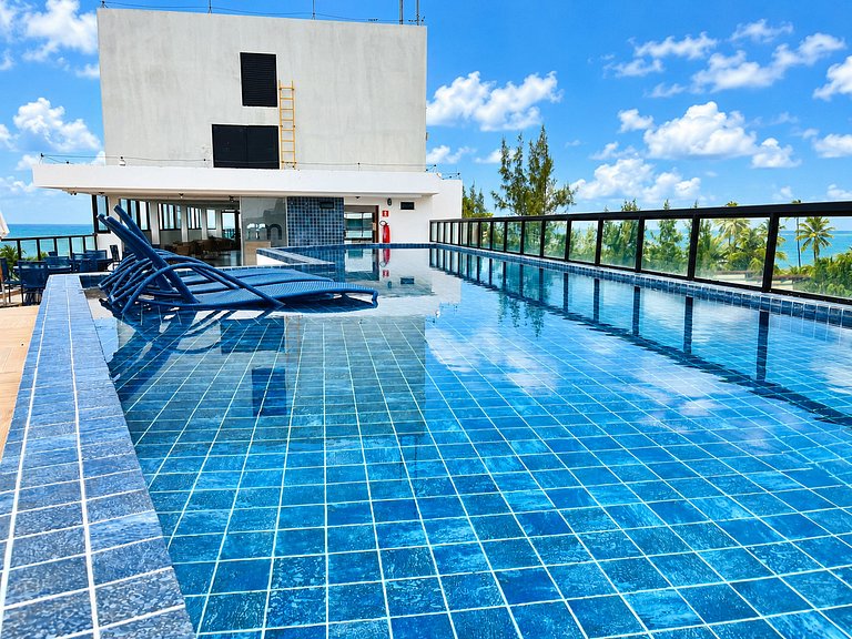 Flat 50m do Mar com Varanda e Rooftop em Maracaípe | Maraca