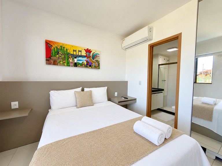 Studio c/ Varanda 300m do Mar em Muro Alto | Makia A101 - By
