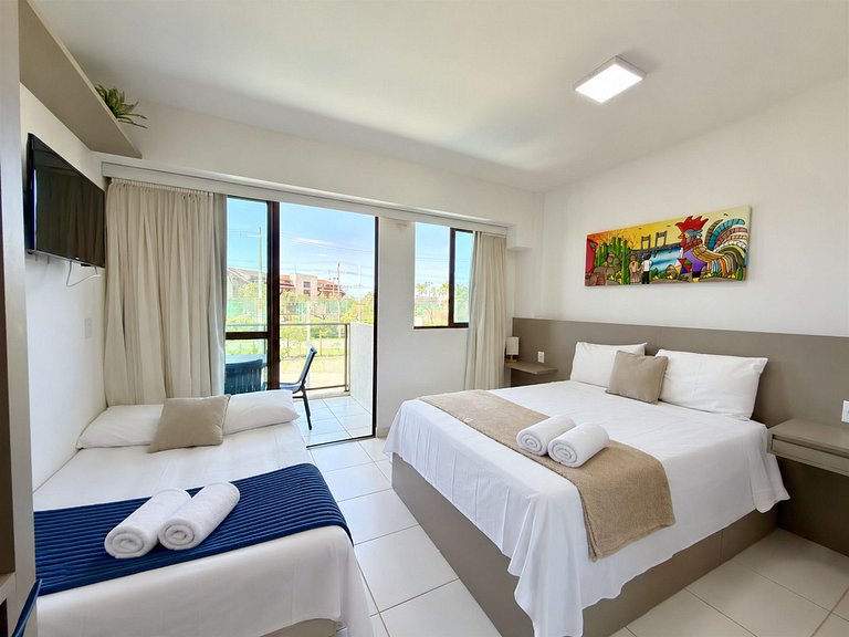 Studio c/ Varanda 300m do Mar em Muro Alto | Makia A101 - By