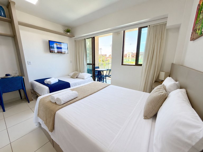 Studio c/ Varanda 300m do Mar em Muro Alto | Makia A101 - By