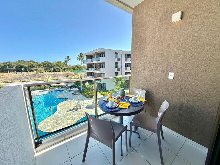 Studio c/ Varanda em Muro Alto 300m do Mar | Makia B206 - By